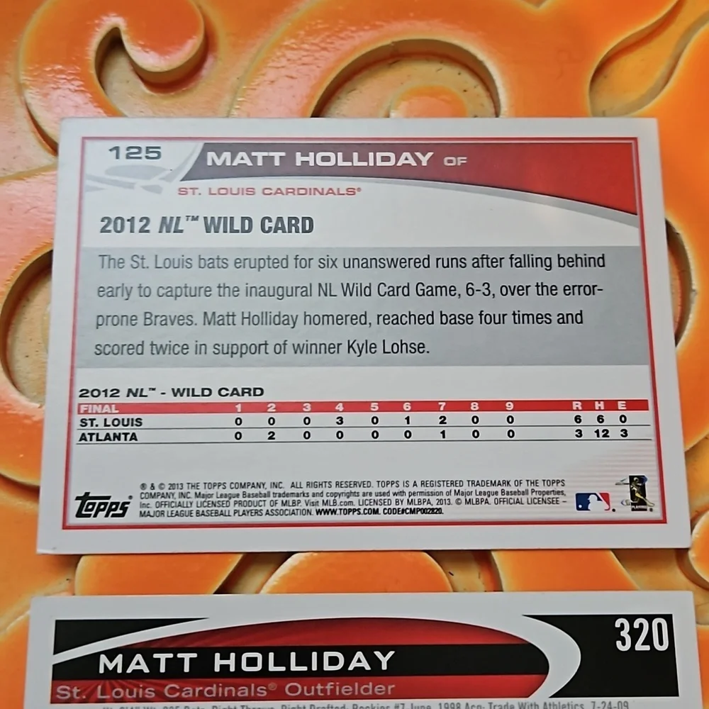 Topps Saint Louis Cardinals Matt Holliday#98/US242/122/125/320 5pk